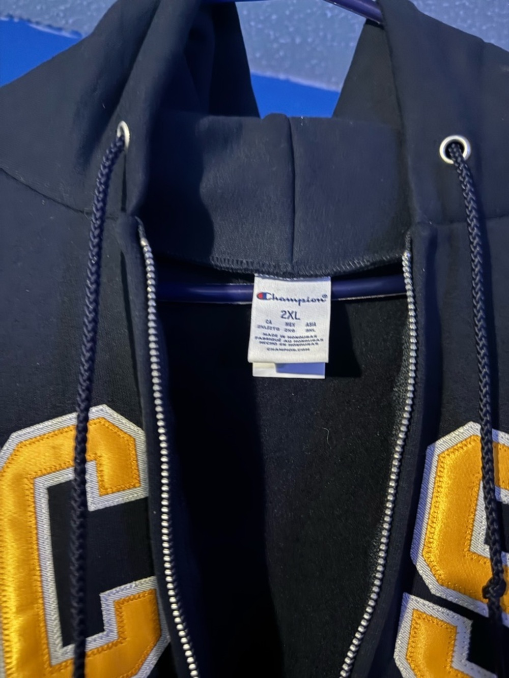 Champion UCSB Navy Blue Full Zip Hoodie Size XXL - Picture 5 of 14